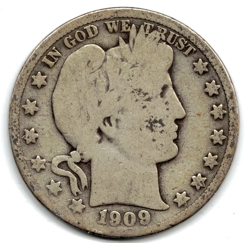 1909 Barber Half Dollar grades in GOOD + condition ~ SEE THE SCAN   stk h09-104