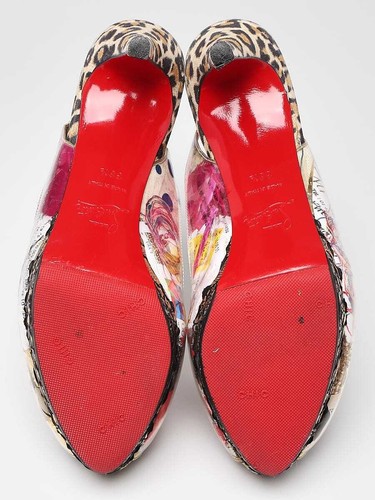 Pompe élingue 100 orteils élingue léopard léopard Christian vente en gros Louboutin PVC/daim daim...