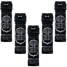 5 POLICE MAGNUM Pepper Spray 3oz Safety Flip Top Stream Tactical Self Defense OC