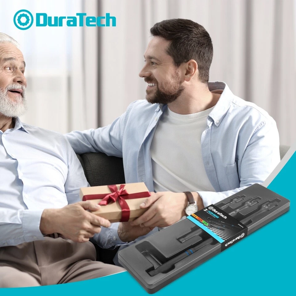 DURATECH 3PCS 6" 10” 15" Breaker Bar Set 1/4" 3/8" 1/2" Drive 180°Rotatable Head - Image 2 of 4