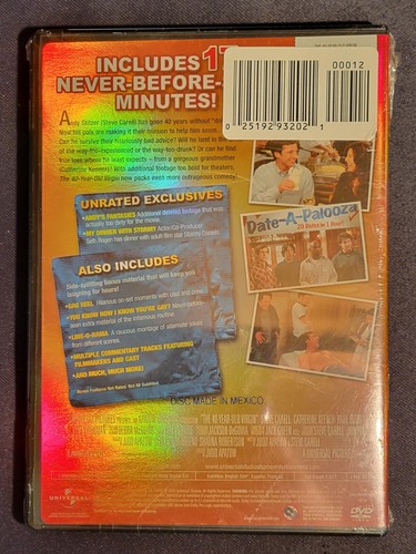 The 40-Year-Old Virgin (DVD, 2005, Full Frame Unrated) - Picture 2 of 2