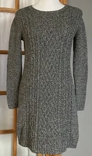 Y2K Gap Fishermans Sweater Mini Dress Women's M Pullover Crew Neck Gray  Classic