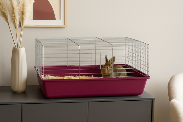 Zoopaul HasenkäFig + Gitter Lila 70Cm KäFig Nagetiere Hase Rabbit Kanninchen Neu-image