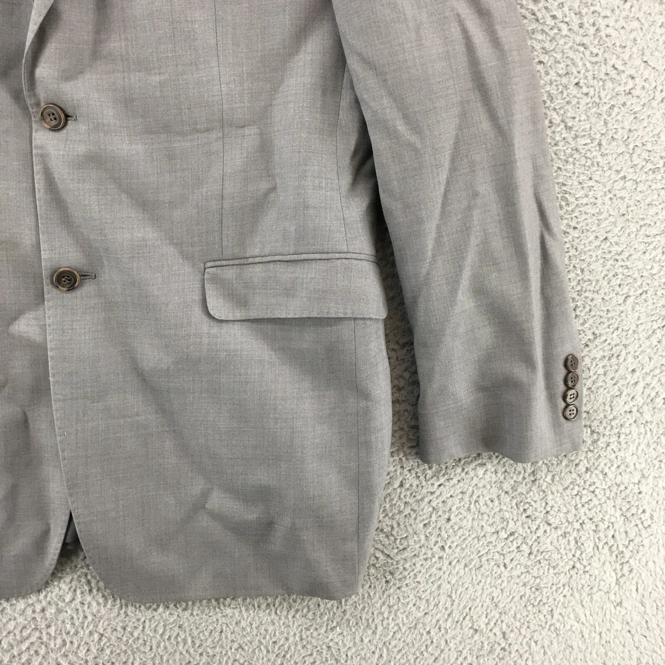 Jaqueta masculina Lauren Ralph Lauren smoking 42L cinza lã dois botões formal - Imagem 3 de 4