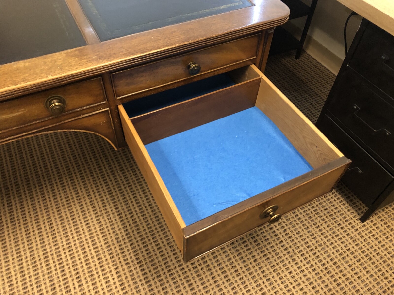 Vintage KITTINGER BUFFALO Executive Partners Desk w/ leather top eBay