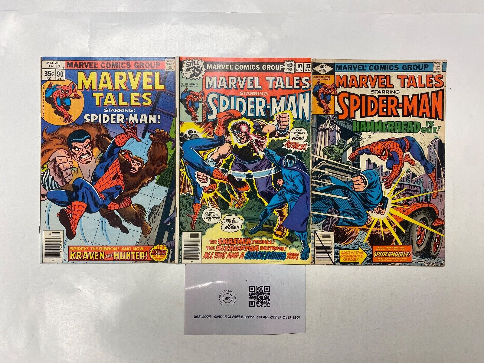 3 Marvel Tales MARVEL comic books #90 97 107 5 KM14