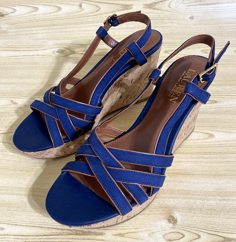 Ralph Lauren Wedge Slingback Strappy Sandals Women’s Shoes 6.5 B - Picture 4 of 12