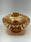 Fenton JIP Jack in the Pulpit Marigold Carnival Glass Hat Vase