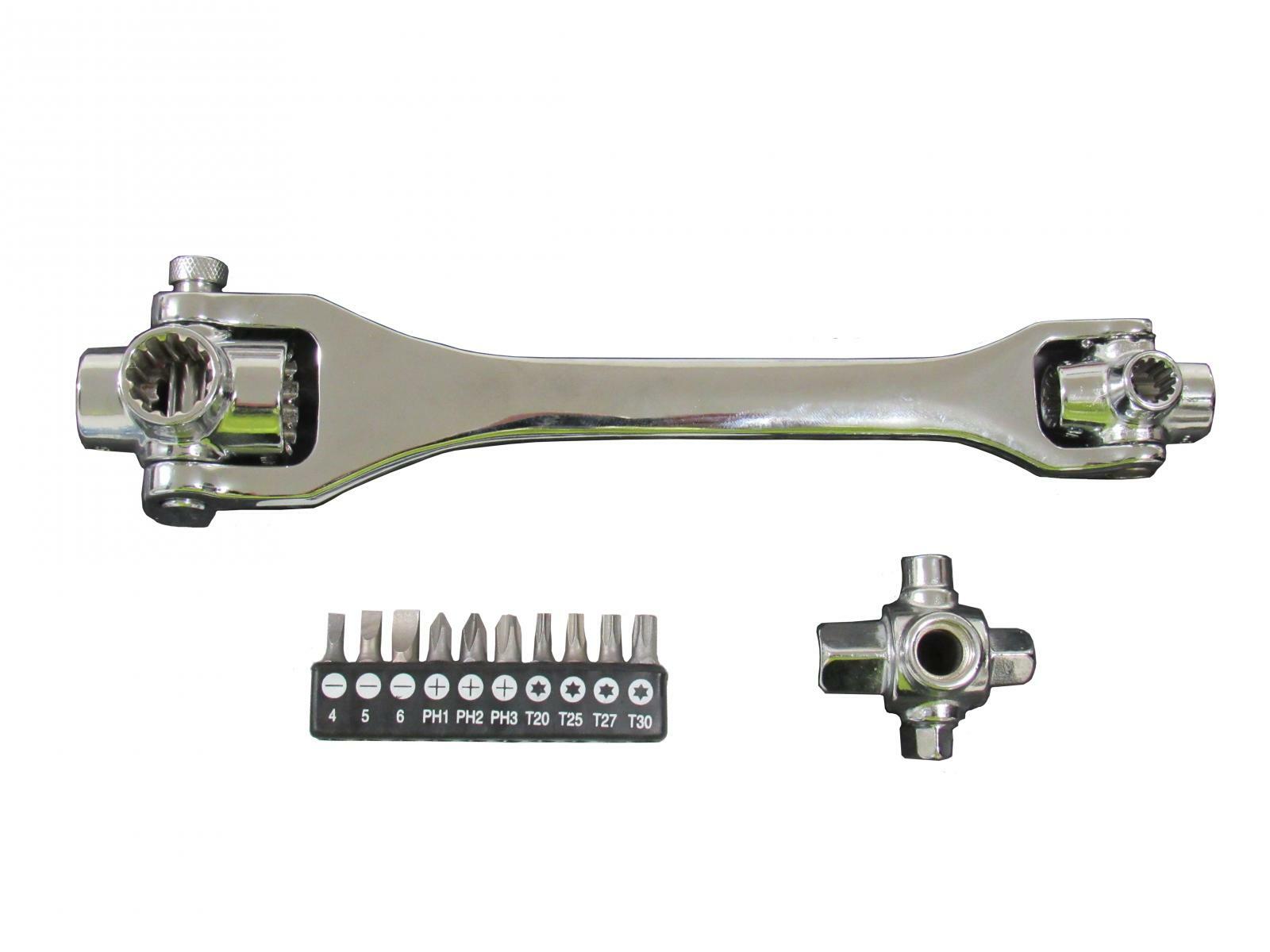 Adjustable Head 30 in 1 Socket Wrench - Ratchet Bolt Tool DIY Garage Mechanic