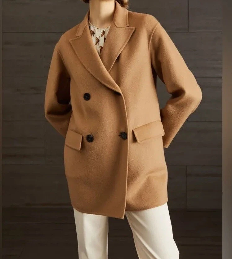 Casaco Max Mara Studio Label-cut’Vernice’ linha reta lã e cashmere tamanho:US4 inverno - Imagem 3 de 4
