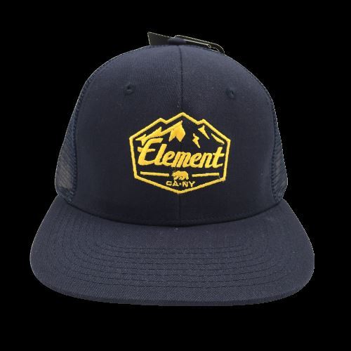 Element Skateboards Mens Hat Embroidered Mountain Logo Navy OS Mesh  Snapback NEW