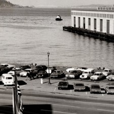 Vintage 1970s San Francisco Pier Parking Cars Sphere Fountain 8x10 Photo