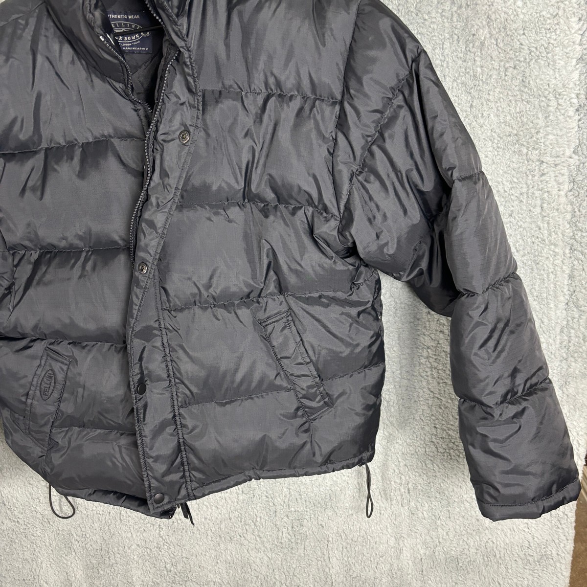 ダウンジャケット・コート FALLETT DETACHABLE DUCK DOWN PUFFER MY1259 Authentic Wear Jacket Mens Fellini Down Feather Black Puffer