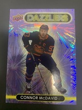 Connor Mcdavid 2021-22 Upper Deck Series One Purple Dazzlers Hockey Card Oilers