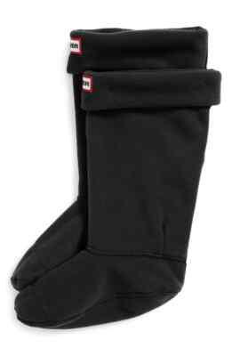 Hunter Black Fleece Welly Socks Girls Size XL L44032