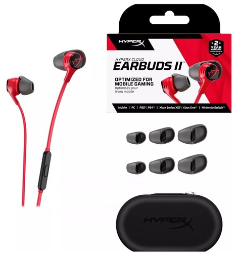 HyperX Cloud Earbuds II Słuchawki do gier 3,5 mm Przewodowe słuchawki douszne 705L8AA - czerwone - Zdjęcie 4 z 6