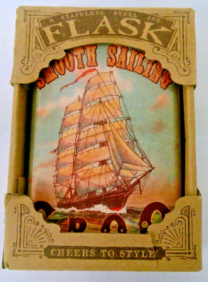 Rare- Trixie & Milo ''Smooth Sailing Grog'' Flask Open Box Stainless Steel