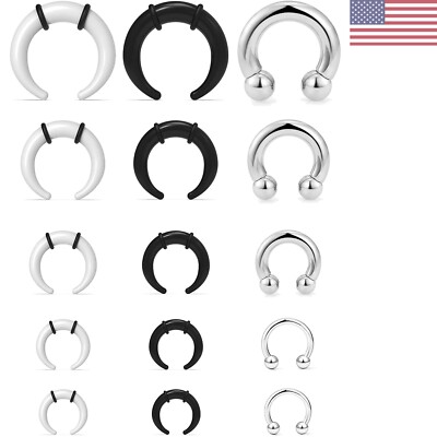 14G-4G Septum Rings Stainless Steel Acrylic Hypoallergenic
