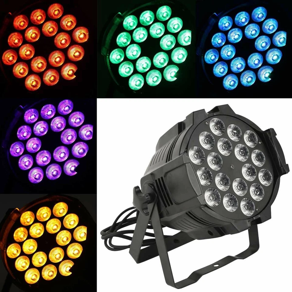 18LED Par Can Stage Lighting RGBW 270W Strobe Beam DMX DJ Disco Party Show Light - Image 3 of 4