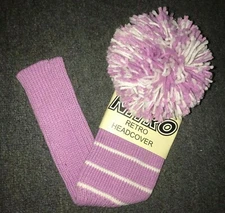 New Nitro Retro Purple / White Fairway Pom Pom Knit Golf Club Head Cover