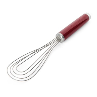 KitchenAid hochwertiger Schneebesen Tellerbesen Rührbesen Edelstahl flach rot