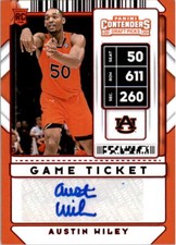 2020-21 Contenders Draft Picks Variations Game Ticket Red #102 Austin Wiley Auto
