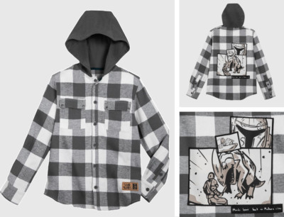 Hemdjacke Star Wars Mandalorian kariert mit Kapuze | 7/8 Jahre Kinder