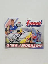 Greg Anderson TEAM SUMMIT PRO STOCK 2004 GTO PRESS PASS  signed NHRA photo auto
