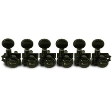 NEW Kluson Revolution H-Mount 6L Non-Collared Tuners, Staggered Posts, BLACK