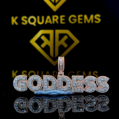All Moissanite Custom Number & Letter Hip-Hop Charm Men's 925 Silver Pendant