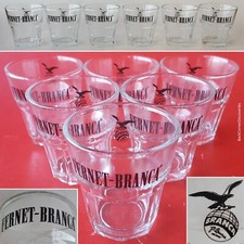 6 vasos de vidrio transparente Fernet-Branca Milano logotipo de licor italiano 3 oz 23/4"