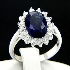 5.09 CT Sapphire Cut CZ 925 Sterling Silver Bridal Engagement Ring