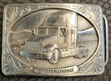 Bergamo Tonkin International Truck Celebration Silver Toned Belt Buckle 1991