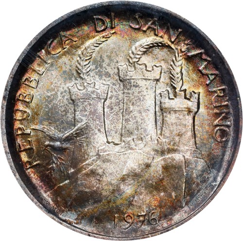 SAN MARINO 1976-R 500 LIRE SILVER COIN, GEM UNCIRCULATED, PCGS CERTIFIED MS-68 - Picture 3 of 5