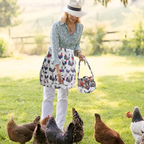 2 Pcs Egg Collecting Apron Chicken Egg Gathering Basket with 7 Pouches, Fresh... - Picture 5 of 5