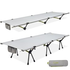 Heavy Duty Lightweight Folding Camping Cot Bed, Height Adjustable Foldable Po...