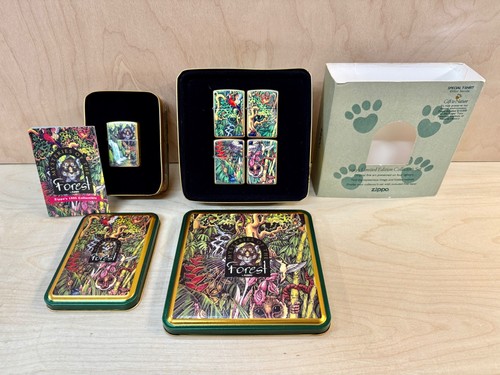 1995 Zippo "Mysteries Of The Forest" Lighter Set of 5 - Sealed & Never Fired!