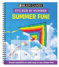Brain Games - Sticker by Number: Summer Fun  Easy - Square Stickers : Create Be