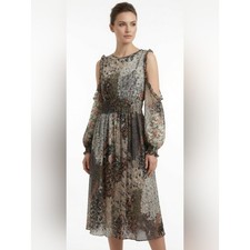 ZARA Collection Women's Cold Shoulder Floral Lace Midi Dress Size M