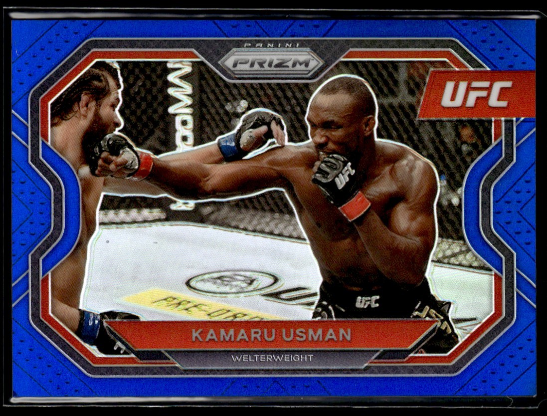 2021 Panini Prizm UFC Blue Kamaru Usman /199 #151