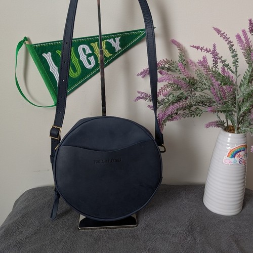 Portland Leather Goods Navy Circle Bag