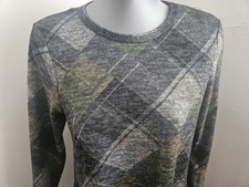 Roman Green Check Print Swing Stretch Dress - Size 12 - New with Tags