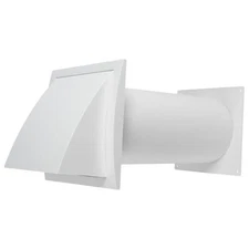 5 Inch Through-Wall Ventilation kit - Adjustable - Louvered Dryer Vent Hood 