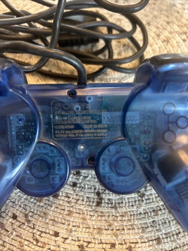 Clear Blue Sony DualShock Analog PlayStation Controller SCPN 10010 - Picture 4 of 10
