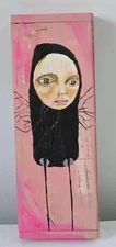 Original Altered Wood Box--Mixed Media Collage--Whimsy Style Art--Artist's Card