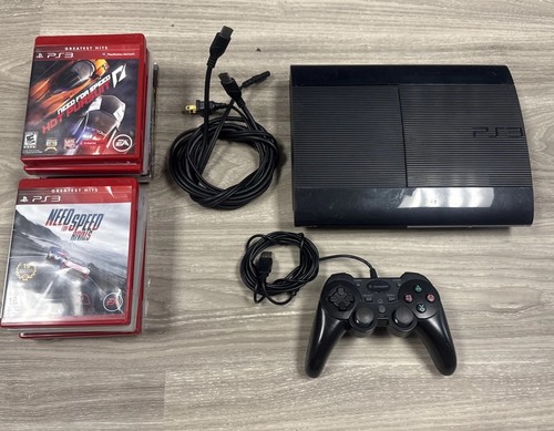 Sony PS3 Super Slim 250GB CECH-4001B Schwarz Spielekonsole + Controller und 12 Spiele