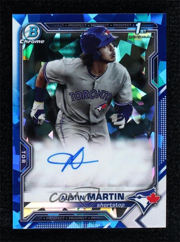 2021 Bowman Sapphire Edition Chrome Prospects Austin Martin #BSPA-AM Auto 5h0