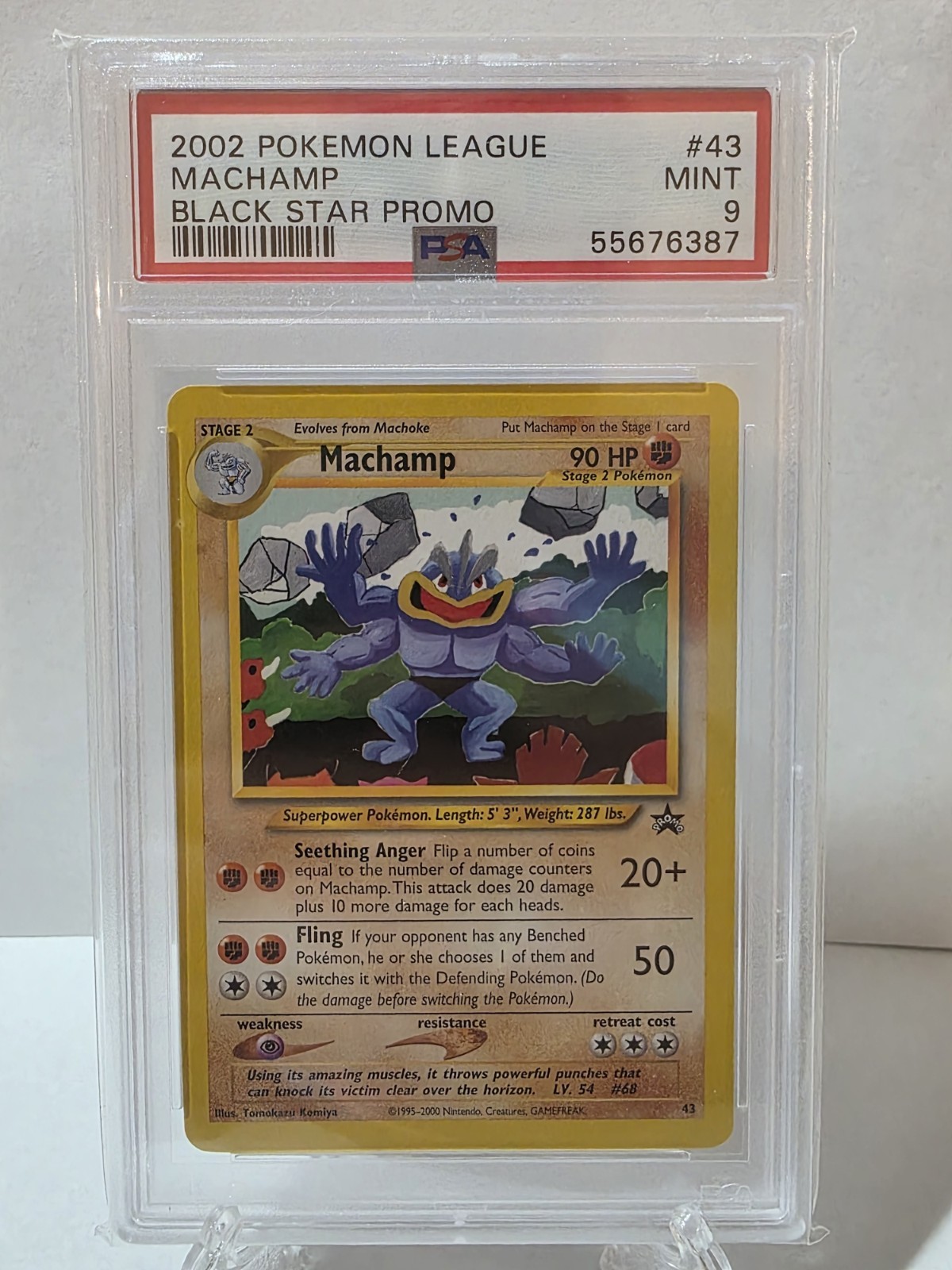 2002 POKEMON LEAGUE PROMO BLACK STAR #43 MACHAMP PSA 9