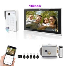 Video Door Phone intercom, 10 Inch Touch Monitor with Wired1080P doorbell system