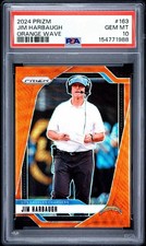 2024 Prizm Jim Harbaugh Orange Wave /60 PSA 10 Gem Mint #163 Chargers